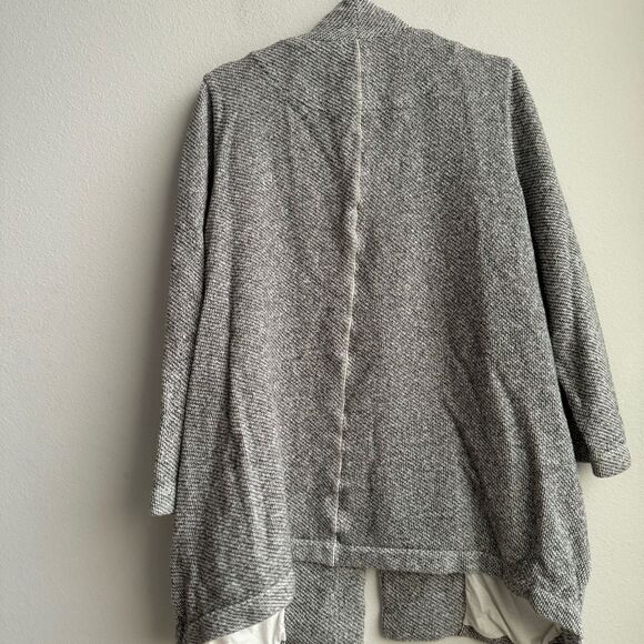 Eileen Fisher gray 100% organic cotton open front cardigan knit size medium - Picture 9 of 10